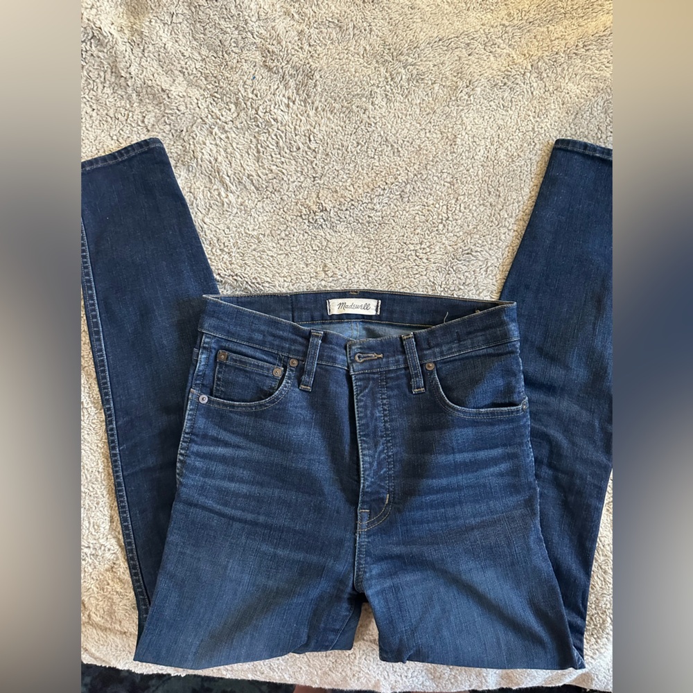 Madewell 10” high rise dark wash skinny Jean